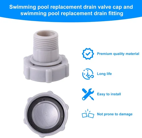Miniatura 4 de 2 piezas de repuesto para piscina Coleman, tapa de válvula de drenaje y conector de manguera compatible con accesorios de piscina Coleman, piezas