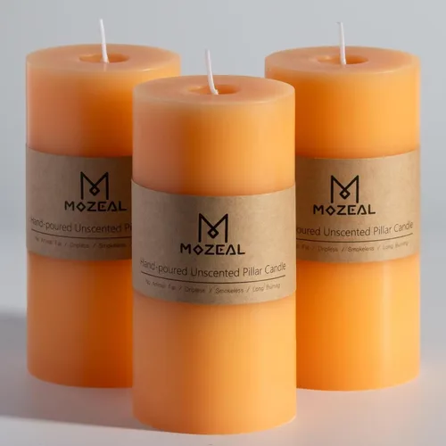 Miniatura 31 de MOZEAL Velas grandes sin perfume vertidas a mano de 3 x 8 pulgadas, sin humo, juego de 2, combustión lenta, sin goteo, aproximadamente 150 horas