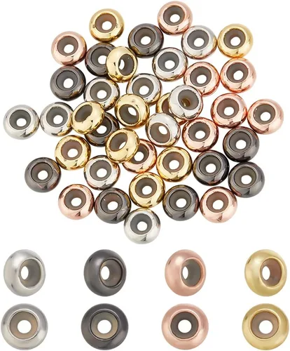 Miniatura 8 de SUPERFINDINGS 60 cuentas de tapón de 0.157 pulgadas (0.157 in), cuentas redondas de goma, 3 colores, cuentas deslizantes, inserto, tapón de goma