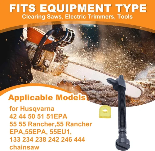 Miniatura 2 de Tornillo tensor de cadena para Husqvarna 42 44 50 51 55 Rancher 234 238 242 246 133 444 Motosierra Reemplazar 501537101, 501 54 63 01