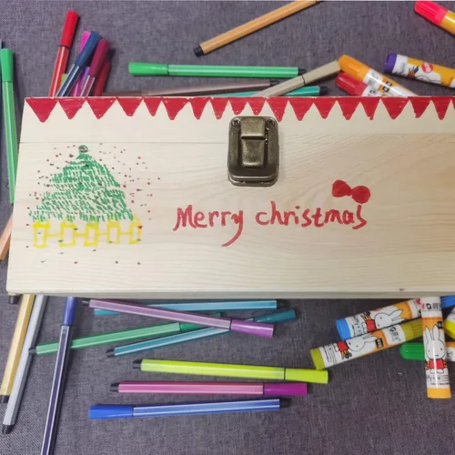 Miniatura 4 de Caja de madera con tapa con bisagras, caja de regalo natural de 8 x 6 x 3 pulgadas para manualidades, cajas de joyería de bricolaje, pequeño