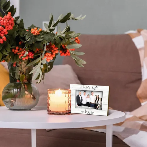 Miniatura 2 de Marco de fotos Boss de 4 x 6 pulgadas, mejores regalos de jefe para mujeres y hombres, marco de fotos de madera, regalo de agradecimiento