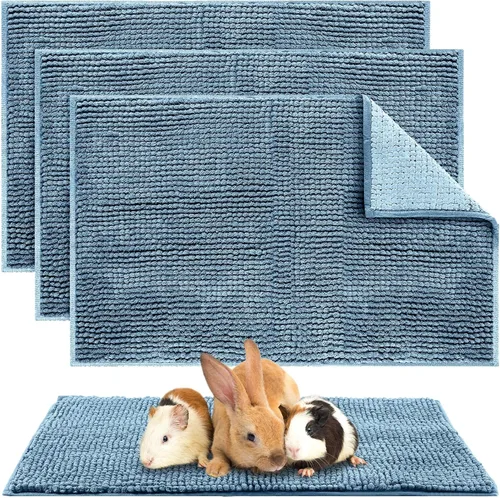 Miniatura 12 de Amylove 4 Piezas Forro de Jaula para Conejo de Indias Ropa de Cama para Conejo de Indias Alfombrilla para Puerta de Perro para Patas de Mascotas