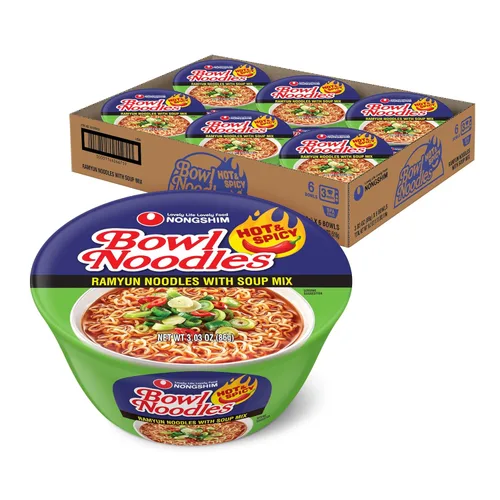 Miniatura 15 de Nongshim Kimchi Instant Ramen - Tazón para sopa de fideos, paquete de 6, Ramyun coreano con verduras, apto para microondas