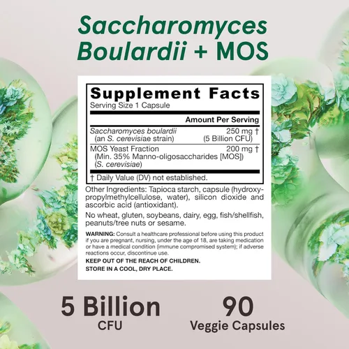 Miniatura 6 de Suplemento de Jarrow Formulas Sacharomyces boulardii y MOS, SAC, individual, 1, 1