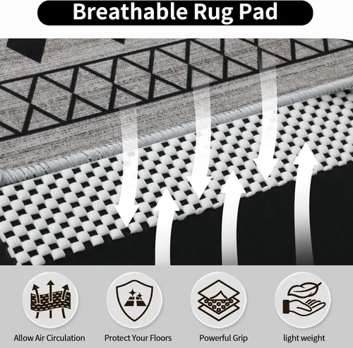 Miniatura 2 de FestiCorp Almohadillas antideslizantes para alfombras de 2 x 3 pies, con agarre antideslizante, para debajo de alfombras y suelos de superficie dura