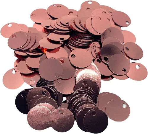 Miniatura 37 de Paillettes de lentejuelas redondas planas de 0.787 in, 285 piezas de 0.78 pulgadas, agujero de 0.78 pulgadas, surtido de lentejuelas acrílicas, 1,76