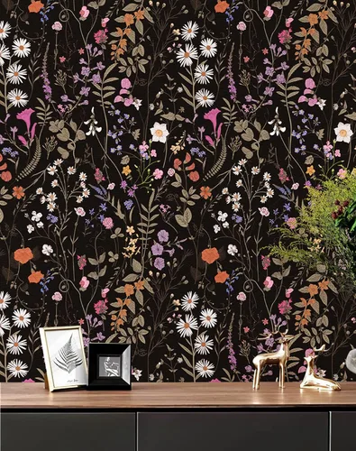 Miniatura 14 de Papel pintado floral JiffDiff despegar y pegar 118" x 17.3" papel pintado para baño papel pintado de flores silvestres papel de contacto de vinilo