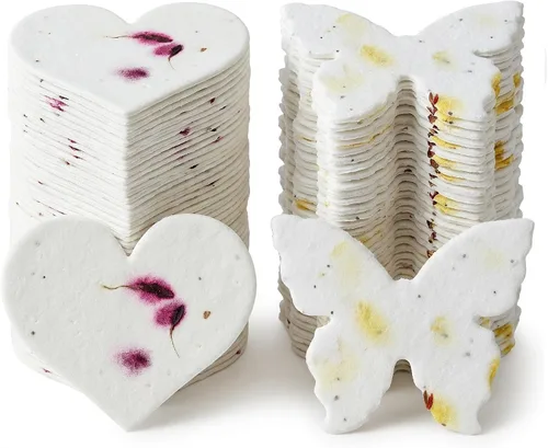 Miniatura 11 de Combo Seed Paper - 24pcs Hearts & 24pcs Butterflies, Writable & Plantable Wildflower Gifts for Mom this Mother’s Day, Use for Shower Favors