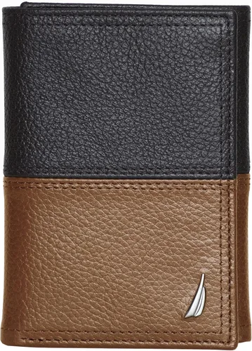 Miniatura 19 de Nautica Men's Trifold Wallet RFID Blocking Protection ID Window Card Slots Genuine Leather Durable