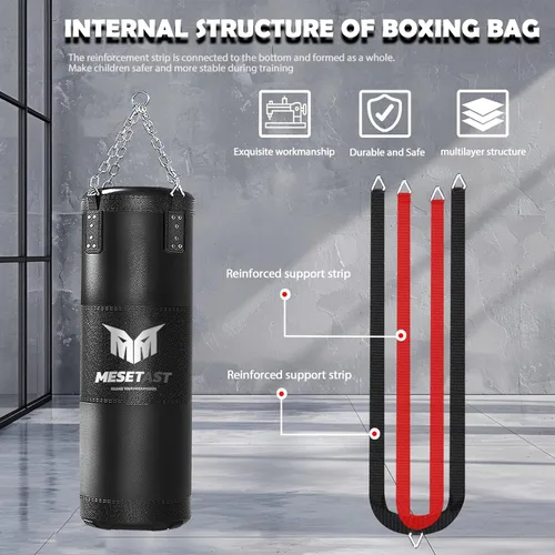 Miniatura 2 de Mesetast Saco de boxeo para niños y adolescentes, saco de boxeo para niños de 2.7 pies con guantes de boxeo de 8 onzas para jóvenes, boxeo, artes