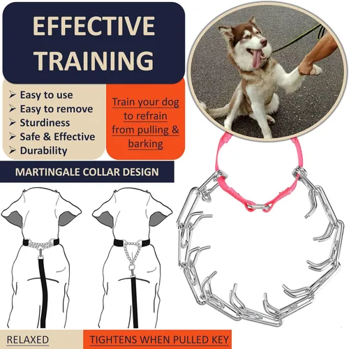 Miniatura 2 de DEYACE Collar de entrenamiento para perros con hebilla de liberación rápida, collar de acero inoxidable ajustable para perros pequeños, medianos
