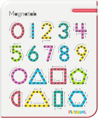 Playskool Magnatab — Números y Formas — Tablero Magnético de Dibujo con Trazado de Letras para Aprendizaje de Niños Pequeños y Dibujo Sensorial —