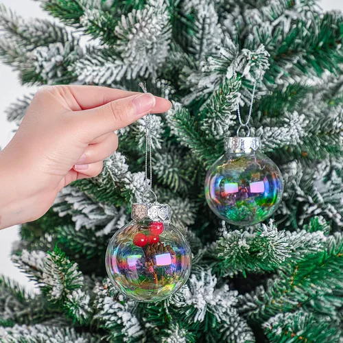 Miniatura 5 de Funtery 24 adornos de plástico transparente para manualidades, adornos iridiscentes, decoración de bolas, caldero de burbujas de 2.5 pulgadas