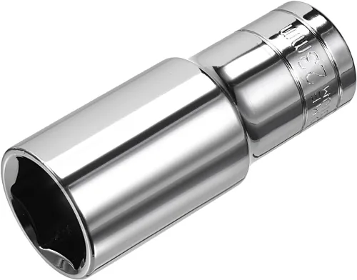 Miniatura 12 de uxcell 1/2 pulgada Drive 0.315 in 6-Point Deep Socket, métrico, Cr-V (pulido)
