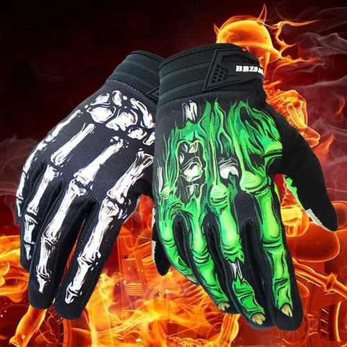 Miniatura 5 de Guantes de ciclismo de esqueleto, guantes de motocicletas, para vehículos todoterreno MTB, guantes de bicicleta, absorción de golpes, diseño