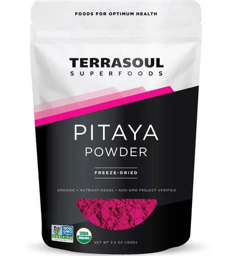 Terrasoul Superfoods Polvo de pitaya orgánico liofilizado (fruta del dragón), 3.5 onzas, color vibrante, antioxidantes, vitamina C