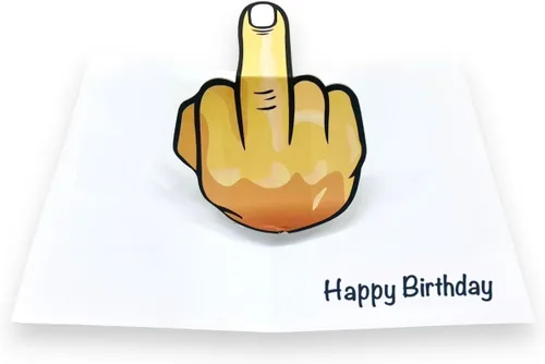Tarjeta de cumpleaños desplegable de humor oscuro con mensaje sorprendente en 3D | Tarjeta emergente de cumpleaños de broma para amigos, familia,