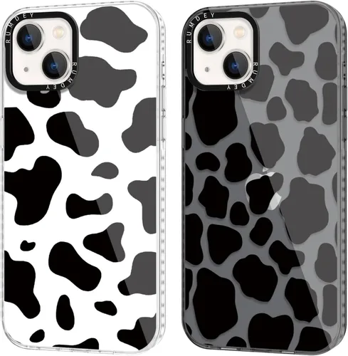 Miniatura 14 de Pack de 2 Fundas con Estampado de Guepardo para Apple iPhone 13 / iPhone 14 de 6.1 Pulgadas, Funda Transparente Linda Coquette con Patrones