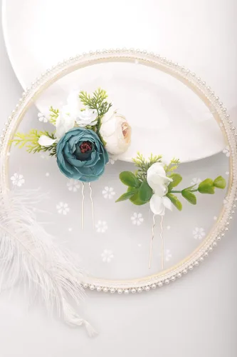 Miniatura 4 de Kercisbeauty Juego de 3 horquillas para el pelo de novia con perlas y perlas, accesorios para el cabello para fiesta de noche (paquete de 3)