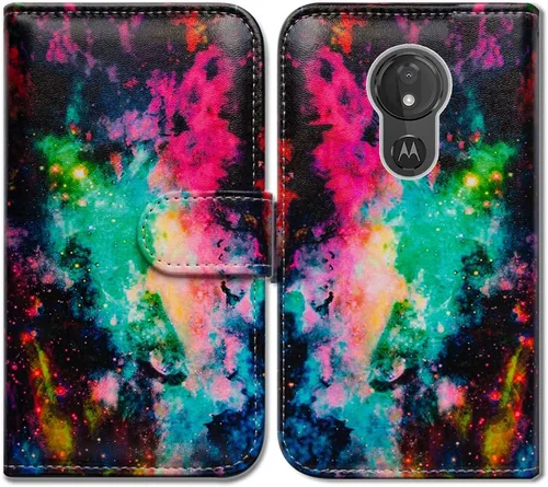 Miniatura 16 de Bcov Funda para Moto G7 Power/Moto G7 Supra, Colorida Libélula Funda de Cuero Flip Funda con Ranura para Tarjeta Titular Kickstand para Motorola
