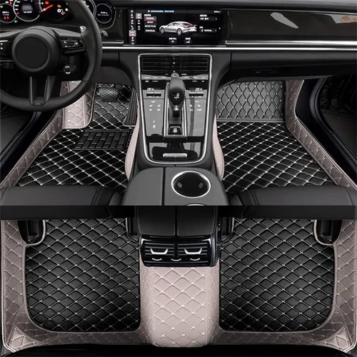 Miniatura 19 de Tapetes para piso de automóvil, protección específica para todo tipo de clima, compatible con la mayoría del 98% de los autos, SUV (beige y negro)