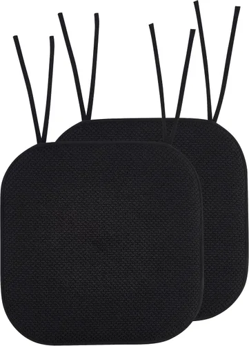 Miniatura 72 de Elegant Comfort Fundas de cojín para silla con lazos y parte trasera de goma antideslizante, espuma viscoelástica gruesa, almohadilla de cojín