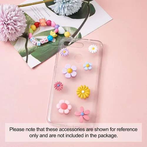 Miniatura 5 de Pandahall - 240 piezas de cabujones de resina de flores opacas con parte trasera plana sin perforar, cuentas autoadhesivas de girasol