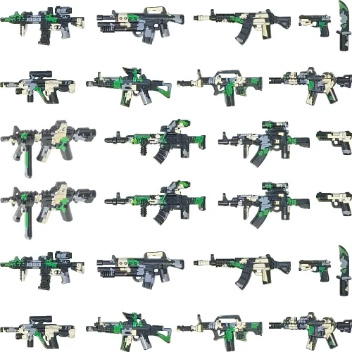 Miniatura 4 de 390+ Piezas Paquete de Armas Militares Juguetes de Bloques de Construcción Conjunto de Armas del Ejército Conjunto de Equipo de Soldado Kits