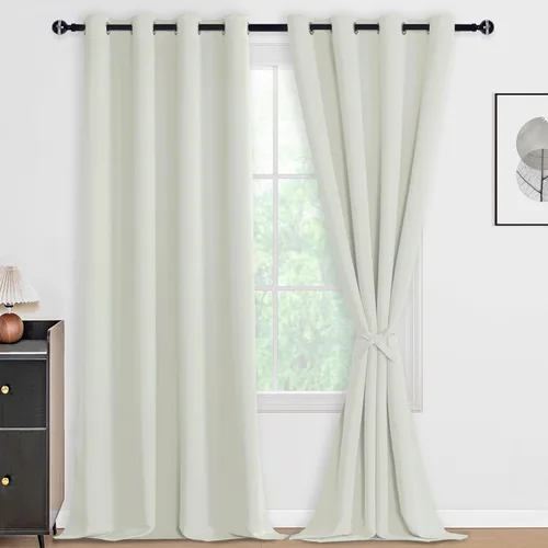 Miniatura 105 de DWCN Cortinas 100% opacas de 84 pulgadas de largo para dormitorio con forro negro, paneles de cortina de ventana de doble capa con aislamiento Azul