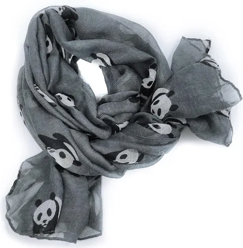 Miniatura 6 de GERINLY Lindo Panda Bear Bufandas para mujer algodón cabeza Wrap bufandas Panda regalos Accesorios