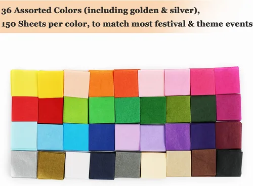Miniatura 4 de Simetufy 5400 piezas de papel de seda cuadrado de 1 pulgada, 36 colores surtidos para manualidades, arte arcoíris a granel para el Día de la Madre