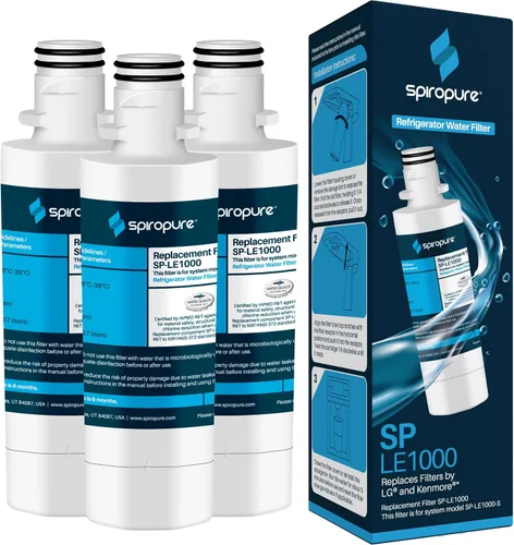 Miniatura 7 de SpiroPure SP-LE1000 Filtro de agua de repuesto para refrigerador LT1000P, ADQ747935, MDJ64844601, 9980, ADQ74793501, ADQ74793502, 46-9980, LT1000P-3