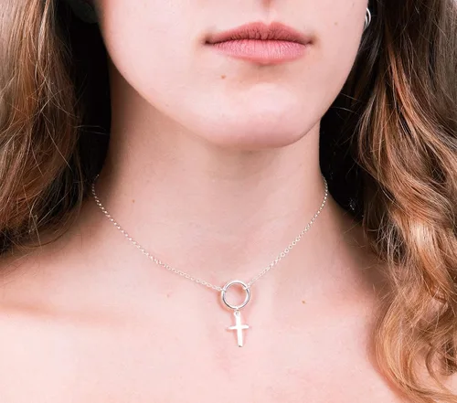 Miniatura 33 de Collar de cruz de oro para mujer, collares con colgante de cruz minimalista, longitud de 16 a 18 pulgadas, joyería cristiana hecha a mano, regalo