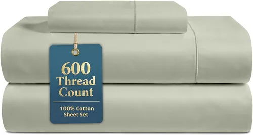 Miniatura 43 de LANE LINEN Juego de sábanas tamaño King – Sábanas de 600 hilos 100% algodón de fibra larga, naturalmente frescas y duraderas para el uso diario, 01
