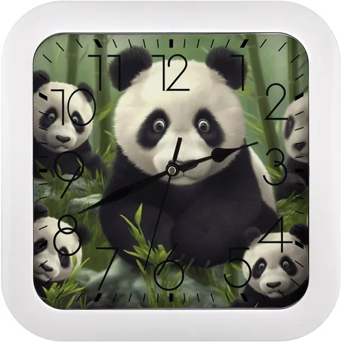 Miniatura 16 de 10" Square Modern Wall Clock,Americana Flag Deer Print Kitchen Clocks Wall Battery Operated,Silent Non Ticking Unique Funny Cute Wall Clock for
