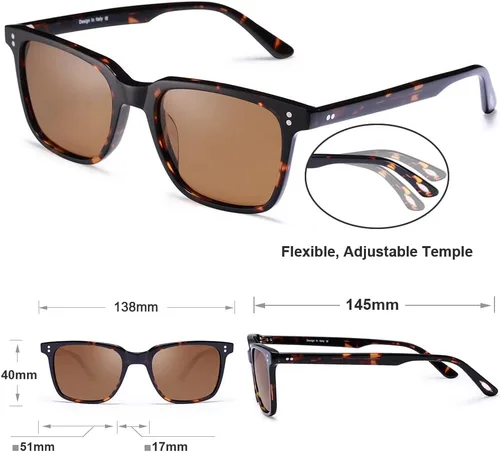 Miniatura 54 de Carfia Chic - Lentes de sol polarizados para mujer, protección UV400, marco de acetato pulido a mano