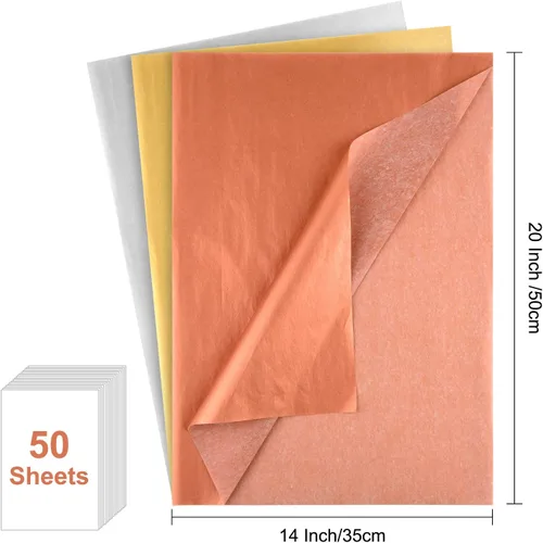 Miniatura 4 de MIAHART 50 hojas de papel de seda a granel de 20 x 14 pulgadas, papel metálico para envolver regalos, envoltura de accesorios para boda, fiesta
