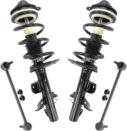 Miniatura 57 de Detroit Axle - Puntales delanteros con resorte helicoidal + enlaces de extremo de barras estabilizadoras de repuesto para Ford Flex Lincoln MKT
