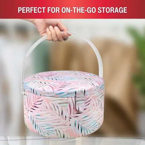 Miniatura 7 de SINGER Cesta de Costura Grande Redonda Premium con Bolsa de Cremallera a Juego y Kit de Costura de Emergencia 30% Más Volumen de Almacenamiento