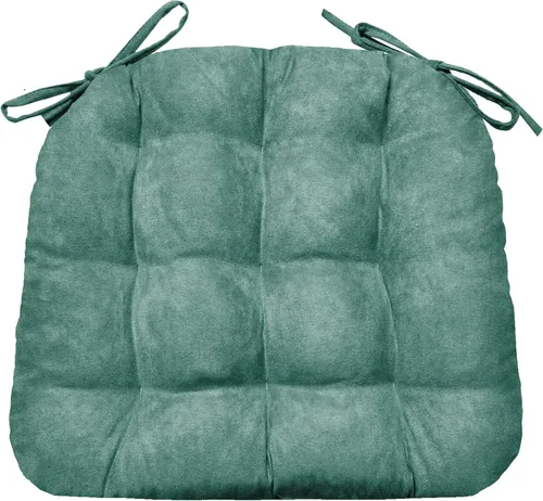 Miniatura 31 de Barnett Almohadilla para silla de comedor con lazos. Gamuza microfibra, microgamuza, reversible, relleno de espuma de látex, se puede lavar a Negro