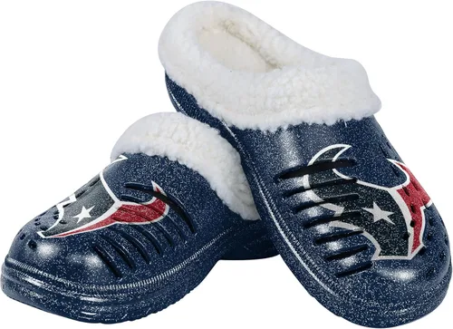 Miniatura 31 de FOCO - Zuecos con logotipo del equipo de la NFL para mujer, forro de sherpa y brillo