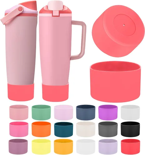 Miniatura 36 de Mity rain 2 piezas de botas protectoras de silicona para botellas y vasos FreeSip Sway de Owala de 30 oz y 40 oz - Accesorios para owala, mejora