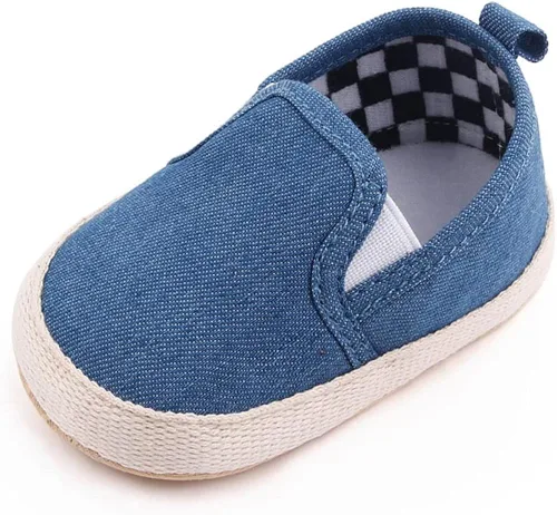 Clowora Unsex - Zapatos de lona para niños y niñas, para recién nacidos, antideslizantes, suela suave, para cuna, zapatos casuales para bebés de 3 a
