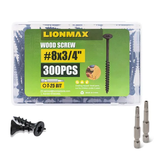 Miniatura 25 de LIONMAX Tornillos para Terraza de 1-5/8 Pulgadas, Tornillos para Madera #8 x 1-5/8", 300 PCS, Resistentes al Óxido, Recubiertos con Epoxi Exterior