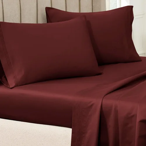 Miniatura 13 de Superior 100% algodón egipcio de 650 hilos, juego de fundas de almohada estándar de 2 piezas, una sola capa, sólido, azul bebé
