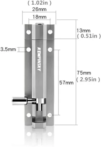 Miniatura 2 de Puertas y ventanas de aleación de aluminio exquisitas de alta calidad, la calidad universal del perno de color níquel es confiable (1.97 pulgadas)