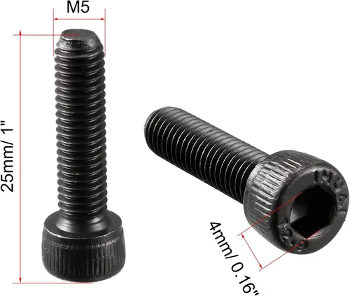 Miniatura 2 de uxcell Tornillos de cabeza hexagonal de acero de aleación M5 x 0.787 in 12.9 Tornillos negros 30 unids