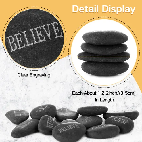 Miniatura 3 de 12 piedras para bricolaje grabadas inspiradoras piedras de jardín pulidas inspiradoras, estimulación natural, decoración curativa personalizada