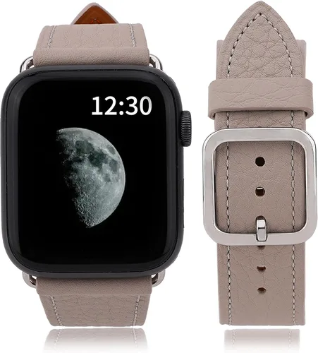 Miniatura 3 de Correa italiana de cuero genuino compatible con Apple Watch Series 987654321SE de 1.772 in, 1.732 in, 1.654 in, 1.614 in, 1.575 in, 1.496 in